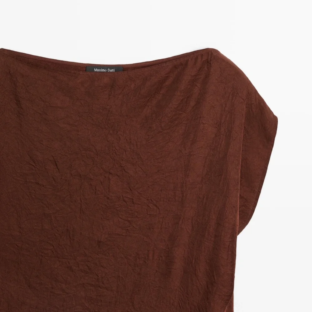NWT Massimo Dutti Burgundy/Warm Chocolate Satin Midi Dress Size 2 US / 34 EUR - Picture 6 of 14